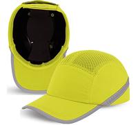 BWOLF TRIVOR Men's Bumper Cap Safety Helmet with ABS Shell EN 812 with Reflective Strips Protective Helmet Cap, Yellow, One Size