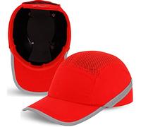 BWOLF Trivor Safety Helmet, Red, One Size, ABS Shell EN 812 with Velcro Closure and Reflective Strips