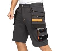 BWOLF Vector Men's Work Shorts - Robust & Flexible Work Shorts Made of 90% Nylon, 10% Elastane - Lightweight, Stretchy, with Pockets, gray, L