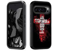 BWOOLL Case for Google Pixel 10 Pro XL and Google Pixel 9 Pro XL, Heavy Duty 3 in 1 Hybrid Hard PC & Soft Silicone Shockproof Drop Protection Case, Christian Cross Bible Verse Quotes Romans 1:16