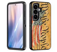 BWOOLL Case for Samsung Galaxy S26 Plus/ S25 Plus/ S24 Plus 6.7 inch, Heavy Duty 3 in 1 Hybrid Hard PC & Soft Silicone Shockproof Drop Protection Case, American Flag Constitution We The People