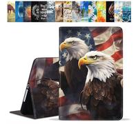 BWOOLL Case for Samsung Galaxy Tab A11 Plus 2025 / Samsung Galaxy Tab A9 Plus 2023 11 Inch, Slim Lightweight PU Leather Stand Cover with Auto Wake/Sleep, Patriotic American Flag Bald Eagle