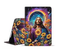 BWOOLL Case for Samsung Galaxy Tab A11 Plus 2025 / Samsung Galaxy Tab A9 Plus 2023 11 Inch, Slim Lightweight PU Leather Stand Cover with Auto Wake/Sleep, Christian Jesus Sunflower