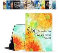 BWOOLL Case for Samsung Galaxy Tab A11 Plus 2025 / Samsung Galaxy Tab A9 Plus 2023 11 Inch, Slim Lightweight PU Leather Stand Cover with Auto Wake/Sleep, Floral Quote Bible Verses Psalm 46:5
