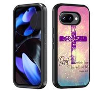 BWOOLL Designed for Google Pixel 10a Case, Heavy Duty 3 in 1 Hybrid Hard PC & Soft Silicone Shockproof Drop Protection Case for Google Pixel 10a 2026, Christian Cross Bible Verse Psalm 46:5