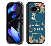 BWOOLL Designed for Google Pixel 10a Case, Heavy Duty 3 in 1 Hybrid Hard PC & Soft Silicone Shockproof Drop Protection Case for Google Pixel 10a 2026, Floral Quote Bible Verse John 4:19