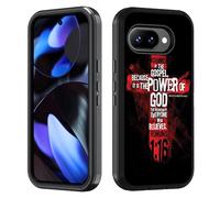 BWOOLL Designed for Google Pixel 10a Case, Heavy Duty 3 in 1 Hybrid Hard PC & Soft Silicone Shockproof Drop Protection Case for Google Pixel 10a 2026, Christian Cross Bible Verse Quotes Romans 1:16