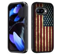 BWOOLL Designed for Google Pixel 10a Case, Heavy Duty 3 in 1 Hybrid Hard PC & Soft Silicone Shockproof Drop Protection Case for Google Pixel 10a 2026, Vintage American Flag