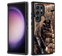 BWOOLL for Galaxy S24 Ultra Case, Heavy Duty 3 in 1 Hybrid Hard PC & Soft Silicone Shockproof Drop Protection Case for Galaxy S24 Ultra 5G 6.8" 2024, Duck Hunting Camouflage Shotgun Bullets Decoy
