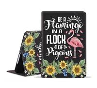BWOOLL for iPad 9.7 2018/2017 Case, iPad Air/Air 2 Case, Be a Flamingo in a Flock Pigeons Inspirational Quote Slim Lightweight PU Leather Stand Cover with Auto Wake/Sleep for iPad 6th/5th Gen 9.7"