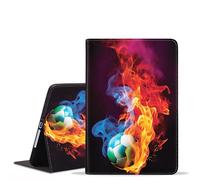 BWOOLL for iPad Mini 5/Mini 4 Case, iPad Mini 1/2/3 Case, Premium PU Leather Folding Stand Folio Cover with Auto Wake/Sleep for Apple iPad Mini 5th/4th Gen 7.9 Inch, Flame Soccer