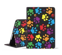 BWOOLL for iPad mini 5/Mini 4 Case, iPad mini 1/2/3 Case, Slim Lightweight PU Leather Stand Cover with Auto Wake/Sleep for iPad mini 5th/4th Generation 7.9 Inch, Colorful Dog Paw Prints