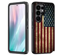 BWOOLL for Samsung Galaxy S26 Ultra Case, Heavy Duty 3 in 1 Hybrid Hard PC & Soft Silicone Shockproof Drop Protection Case for Galaxy S26 Ultra 5G 6.9" 2026, Vintage American Flag