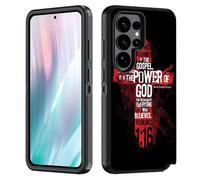 BWOOLL for Samsung Galaxy S26 Ultra Case, Heavy Duty 3 in 1 Hybrid Hard PC & Soft Silicone Shockproof Drop Protection Case for Galaxy S26 Ultra 5G 6.9", Christian Cross Bible Verse Quotes Romans 1:16