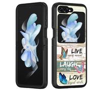 BWOOLL for Samsung Galaxy Z Flip 5 Phone Case, Military Grade Heavy Duty Shockproof Drop Fliping Stylish Protective Cover for Samsung Galaxy Z Flip 5 5G 2023 - Inspirational Quote Live Laugh Love