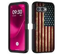 BWOOLL for T-Mobile Revvl 8 Case, Heavy Duty 3 in 1 Hybrid Hard PC & Soft Silicone [Military Grade] Shockproof Drop Protection Case for T-Mobile Revvl 8 5G, Vintage American Flag