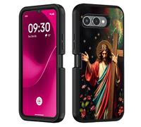 BWOOLL for T-Mobile Revvl 8 Case, Heavy Duty 3 in 1 Hybrid Hard PC & Soft Silicone [Military Grade] Shockproof Drop Protection Case for T-Mobile Revvl 8 5G, Christian Jesus Holy Cross