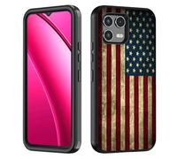 BWOOLL for T-Mobile Revvl 8 Pro Case, Heavy Duty 3 in 1 Hybrid Hard PC & Soft Silicone [Military Grade] Shockproof Drop Protection Case for T-Mobile Revvl 8 Pro 5G, Vintage American Flag