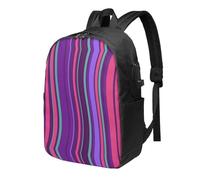 BWPDPXFJ a linear design -Print 17-Inch Laptop Backpack For Students & Commuters, Water-Resistant Polyester, Lightweight Ergonomic Hiking & Travel Backpack With Laptop Sleeve.
