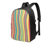 BWPDPXFJ a linear design -Print 17-Inch Laptop Backpack For Students & Commuters, Water-Resistant Polyester, Lightweight Ergonomic Hiking & Travel Backpack With Laptop Sleeve.
