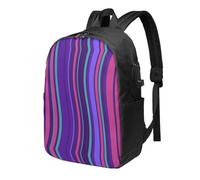 BWPDPXFJ a linear design -Print 17-Inch Laptop Backpack For Students & Commuters, Water-Resistant Polyester, Lightweight Ergonomic Hiking & Travel Backpack With Laptop Sleeve.