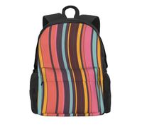 BWPDPXFJ a linear design -Print 30L Travel Backpack Casual Hiking Daypack With Laptop Sleeve For University Commute & Outdoor Use.