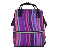 BWPDPXFJ a linear design -Print Large Capacity Multi-Function Backpack Water-Resistant With Compartments For Hiking Travel Everyday Adults.