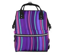 BWPDPXFJ a linear design -Print Large Capacity Multi-Function Backpack Water-Resistant With Compartments For Hiking Travel Everyday Adults.