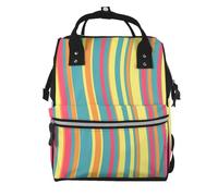 BWPDPXFJ a linear design -Print Large Capacity Multi-Function Backpack Water-Resistant With Compartments For Hiking Travel Everyday Adults.