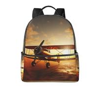 BWPDPXFJ Aircraft Plane at Sunset -Print Urban Commuter Stylish Lightweight Backpack For Travel & School, Versatile Daypack For Women With Padded Straps.