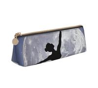 BWPDPXFJ Ballerina Dance Print -Print Triangular Leather Pencil Case - Eco-Friendly Crossgrain Organizer W/Premium Zipper for School, Office & Travel