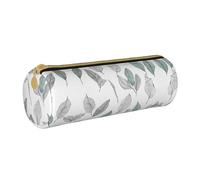 BWPDPXFJ Basil Thyme Dill & Rosemary -Print Eco-Friendly Leather Pencil Case/Zipper - Compact Cylinder Organizer for School, Office & Travel