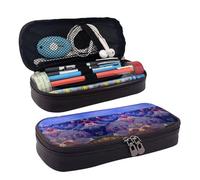 BWPDPXFJ Beauty Grand Canyon -Print Personalized Leather Pencil Case for Students, Compact Stylish Organizer with Zipper Closure Pouch.