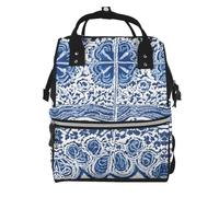 BWPDPXFJ Blue Polynesian Maori Tribal Pattern -Print Large Capacity Multi-Function Backpack Water-Resistant With Compartments For Hiking Travel Everyday Adults.
