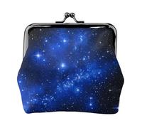 BWPDPXFJ Blue Shining Stars -Print Travel Coin Purse with Wrist Strap, RFID Blocking & TSA Approved Compact Wallet for Swimming, Beach, Gift Set for Women.