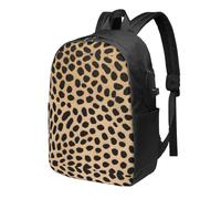 BWPDPXFJ Brown Pattern Leopard Print -Print 17-Inch Laptop Backpack For Students & Commuters, Water-Resistant Polyester, Lightweight Ergonomic Hiking & Travel Backpack With Laptop Sleeve.