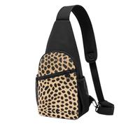 BWPDPXFJ Brown Pattern Leopard Print -Print Casual Crossbody Chest Bag Men, Lightweight Sling Bag For Travel, Adjustable Shoulder Chest Pack, Anti-Wrinkle.