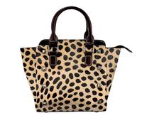 BWPDPXFJ Brown Pattern Leopard Print -Print Genuine Leather Crossbody Bag With Rivets - Adjustable Shoulder Purse For Women, Work/Travel Essentials,Premium Pu Interior