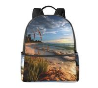 BWPDPXFJ Calm Coastal Scene -Print Urban Commuter Stylish Lightweight Backpack For Travel & School, Versatile Daypack For Women With Padded Straps.