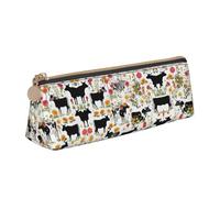 BWPDPXFJ Cattle Farm Sanctuary -Print Triangular Leather Pencil Case - Eco-Friendly Crossgrain Organizer W/Premium Zipper for School, Office & Travel