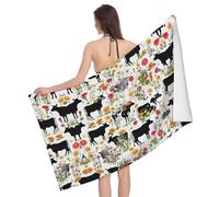 BWPDPXFJ Cattle Farm Sanctuary -Print Ultra-Fine Microfiber Bath Towel, 80 X 130 cm Highly Absorbent Quick-Dry, Pool, Spa, Gym, Soft For Adults.