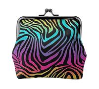 BWPDPXFJ Colorful Rainbow Zebra -Print Travel Coin Purse with Wrist Strap, RFID Blocking & TSA Approved Compact Wallet for Swimming, Beach, Gift Set for Women.