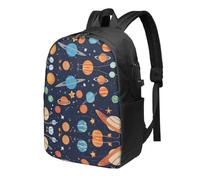 BWPDPXFJ Constellation Star Clusters Galaxies -Print 17-Inch Laptop Backpack For Students & Commuters, Water-Resistant Polyester, Lightweight Ergonomic Hiking & Travel Backpack With Laptop Sleeve.