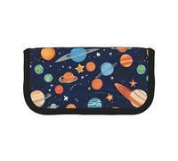 BWPDPXFJ Constellation Star Clusters Galaxies -Print Large Capacity Canvas Pencil Case - Soft Multi-Compartment Organizer with Zippered Mesh Pocket for School Stationery & Travel Makeup Bag.