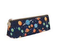 BWPDPXFJ Constellation Star Clusters Galaxies -Print Triangular Leather Pencil Case - Eco-Friendly Crossgrain Organizer W/Premium Zipper for School, Office & Travel