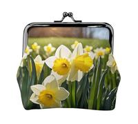 BWPDPXFJ Daffodil Flowers -Print Travel Coin Purse with Wrist Strap, RFID Blocking & TSA Approved Compact Wallet for Swimming, Beach, Gift Set for Women.