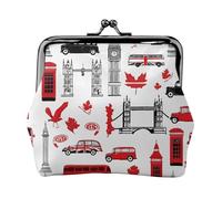 BWPDPXFJ England Symbols -Print Travel Coin Purse with Wrist Strap, RFID Blocking & TSA Approved Compact Wallet for Swimming, Beach, Gift Set for Women.