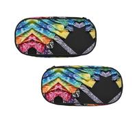 BWPDPXFJ Exotic Tribe Tie Dye Style Print -Print Professional Large Pencil Case with Compartments - Oxford Fabric Organizer for School Supplies, Travel & Office Storage.