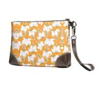BWPDPXFJ flower coloring pattern -Print Leather Clutch For Women, Handmade Genuine Leather Wristlet With Metal Zipper, Stylish Convertible Clutch Purse For Evening & Travel.