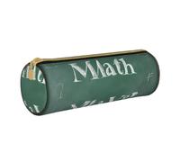 BWPDPXFJ Formulas Shapes Theory Math Lesson -Print Eco-Friendly Leather Pencil Case/Zipper - Compact Cylinder Organizer for School, Office & Travel